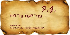 Pély György névjegykártya