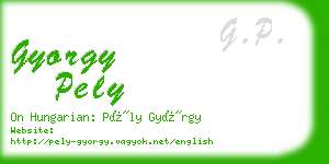 gyorgy pely business card